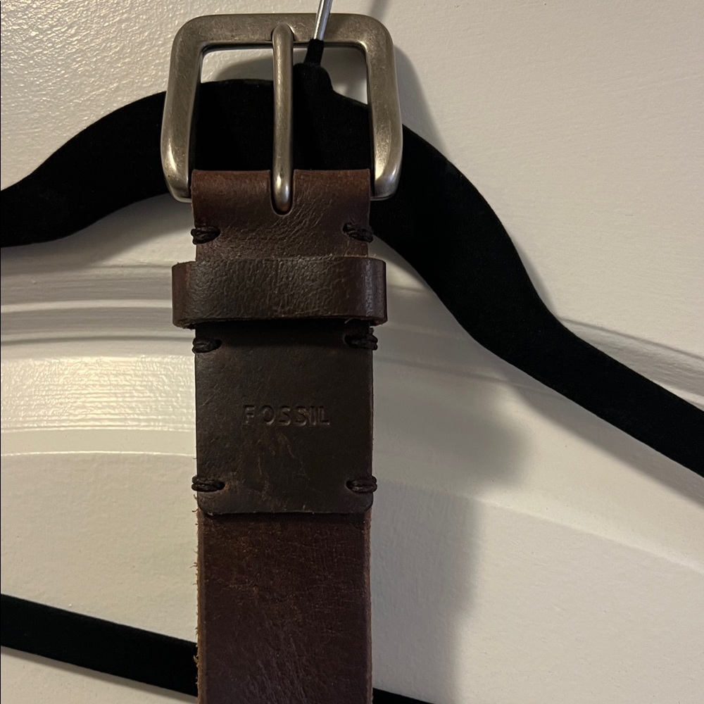Fossil Men's Dark Brown Leather Belt